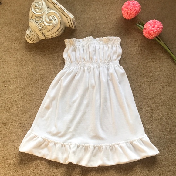 strapless terry cloth dress